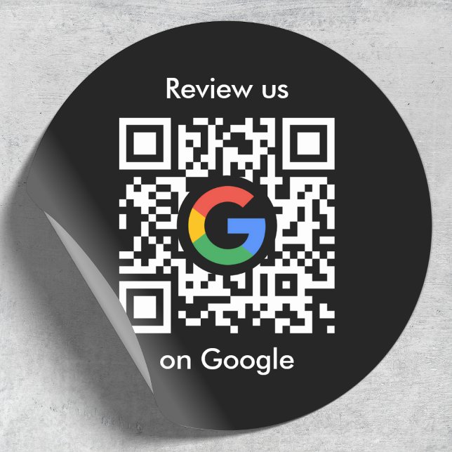 Google-Bewertungen | Business Review Link QR Code Runder Aufkleber (Gain Google reviews with this editable sticker template)