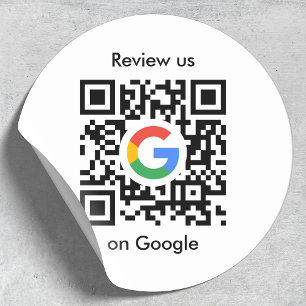 Google-Bewertungen   Business Review Link QR Code Runder Aufkleber