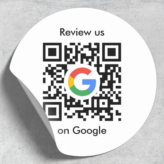 Google-Bewertungen | Business Review Link QR Code Runder Aufkleber (Von Creator hochgeladen)