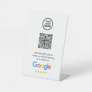 Google-Bewertungen Business Review Link QR Code Sockelschild