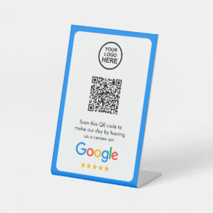 Google-Bewertungen Business Review Link QR Code Sockelschild