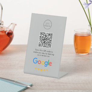 Google-Bewertungen Business Review Link QR Code Sockelschild