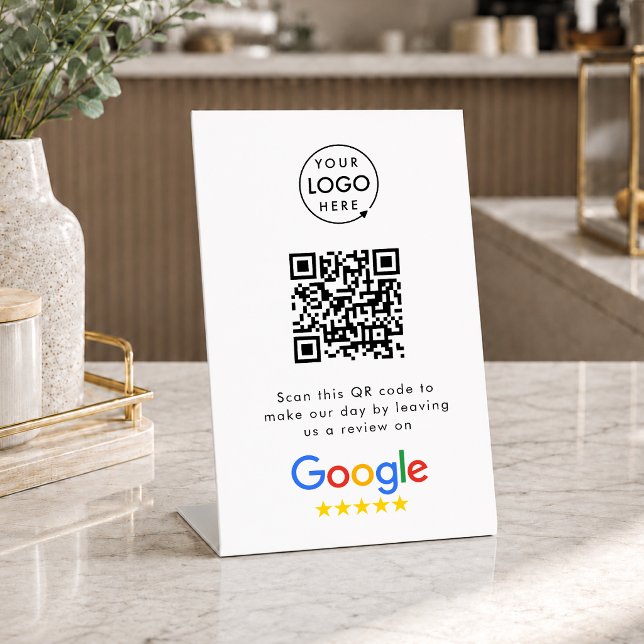 Google-Bewertungen | Business Review Link QR Code Sockelschild (Gain Google reviews & grow your business with this editable call-to-action rating request signage.)