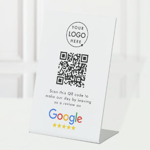 Google-Bewertungen   Business Review Link QR Code Sockelschild
