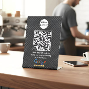 Google-Bewertungen   Business Review Link QR Code Sockelschild