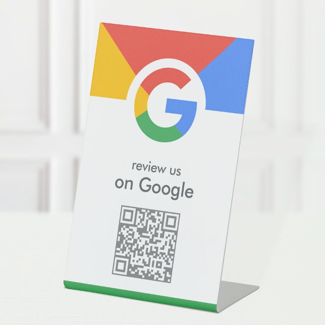 Google-Bewertungen | Business Review Link QR Code Sockelschild (Gain Google reviews & grow your business with this editable  rating request tabletop sign.)