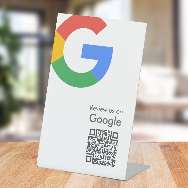 Google-Bewertungen | Business Review Link QR Code Sockelschild (Gain Google reviews & grow your business with this editable call-to-action rating request signage.)