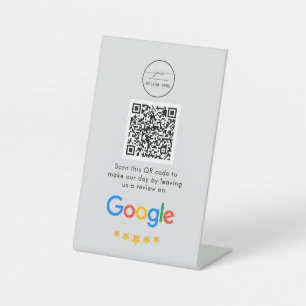Google-Bewertungen Business Review Link QR Code Sockelschild