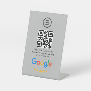 Google-Bewertungen Business Review Link QR Code Sockelschild