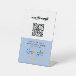 Google-Bewertungen Business Review Link QR Code Sockelschild