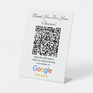 Google-Bewertungen Business Review Link QR Code Sockelschild