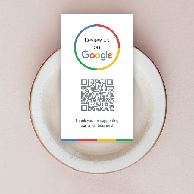 Google-Bewertungen | Business Review Link QR Code Visitenkarte (Gain Google reviews & grow your business with these editable rating request business cards.)