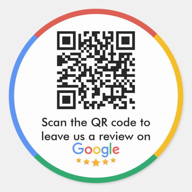 Google-Bewertungen | Business Review Link QR Runder Aufkleber (Vorderseite)