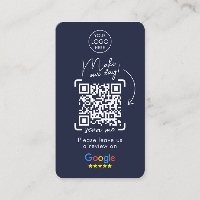 Google-Bewertungen | Business Review | QR Code Bus Visitenkarte (Vorderseite)
