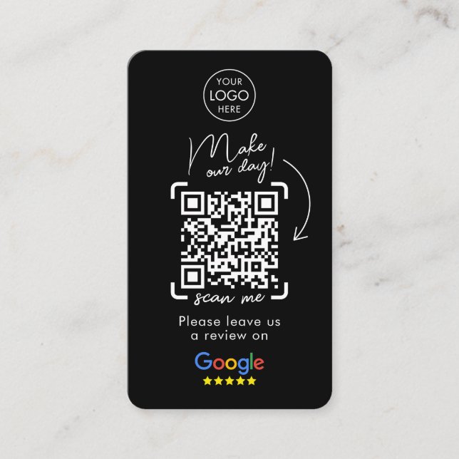 Google-Bewertungen | Business Review | QR Code Bus Visitenkarte (Vorderseite)