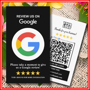 Google-Bewertungen Business Review US Black QR C Visitenkarte