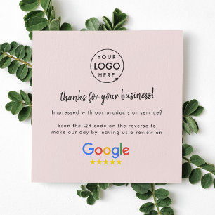 Google-Bewertungen   Business Review Us Blush Pink Quadratische Visitenkarte