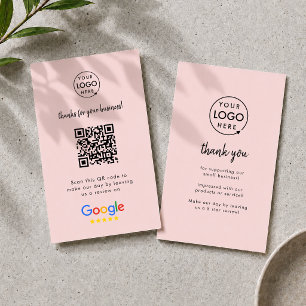 Google-Bewertungen   Business Review Us Blush Pink Visitenkarte