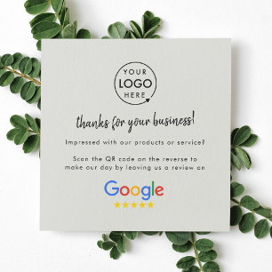 Google-Bewertungen Business Review Us Gray QR Co Quadratische Visitenkarte