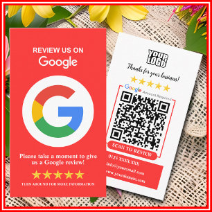 Google Bewertungen   Business Review Us Roter QR-C Visitenkarte