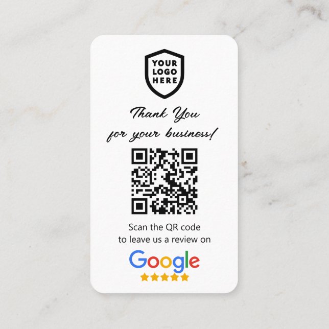 Google-Bewertungen | Business Review US White QR C Visitenkarte (Rückseite)