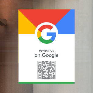 Google Bewertungen Fensteraufkleber QR-Code Viny