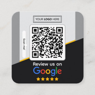 Google Bewertungen   Geschäftsbewertungs-Link-QR-C Quadratische Visitenkarte
