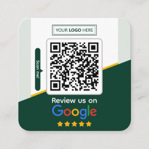 Google Bewertungen   Geschäftsbewertungslink QR-Co Quadratische Visitenkarte