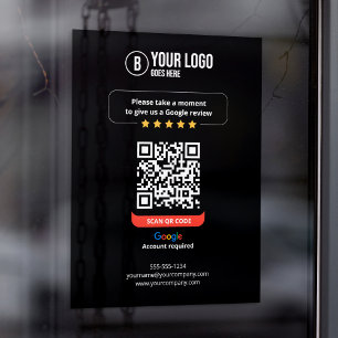 Google Bewertungen QR-Code Bewerte Mein Geschäft 5 Fensteraufkleber
