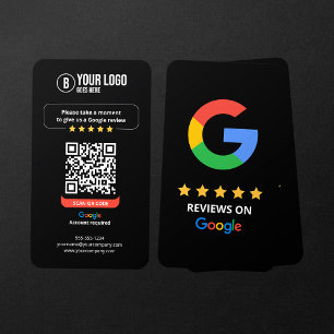 Google Bewertungen QR-Code Bewerte Mein Geschäft 5 Visitenkarte