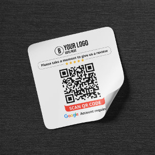 Google Bewertungen QR-Code Bewerten Sie mein Unter Quadratischer Aufkleber
