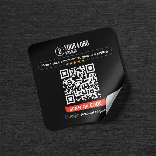 Google Bewertungen QR-Code Bewerten Sie mein Unter Quadratischer Aufkleber