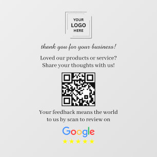 Google Bewertungen QR-Code-Fensterfolie Vinyl-Aufk Fensteraufkleber
