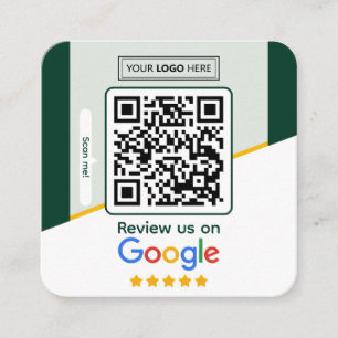 Google Bewertungen   QR-Code für Unternehmensbewer Quadratische Visitenkarte