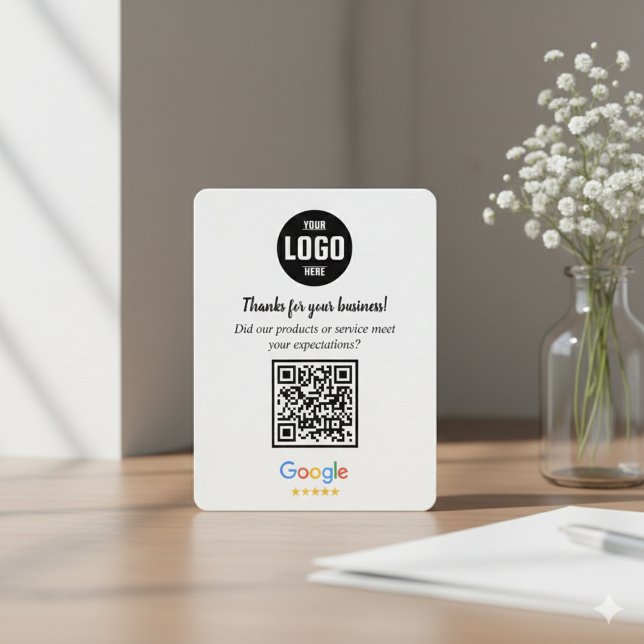 Google Bewertungen QR-Code Geschäft Beilegerkarte Begleitkarte (Google Reviews QR Code Business Enclosure Card)