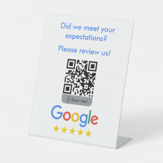 Google Bewertungen QR-Code-Podiumsschild Sockelschild