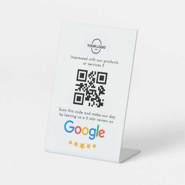 Google-Bewertungen | QR-Code Sockelschild (Vorderseite)