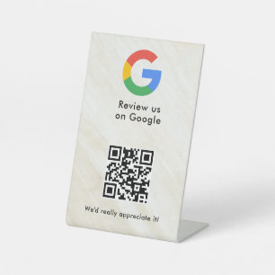 Google Bewertungen QR-Code-Tischschild Sockelschild