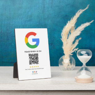 Google Bewertungen Staffelei Schild QR-Code Anze Fotoplatte