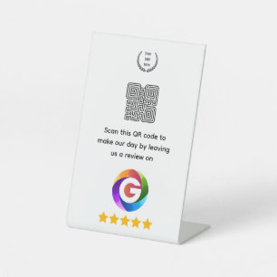 Google Bewertungen Tischschild QR-Code Sockel Sockelschild