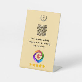 Google Bewertungen Tischschild | QR-Code Sockel Sockelschild