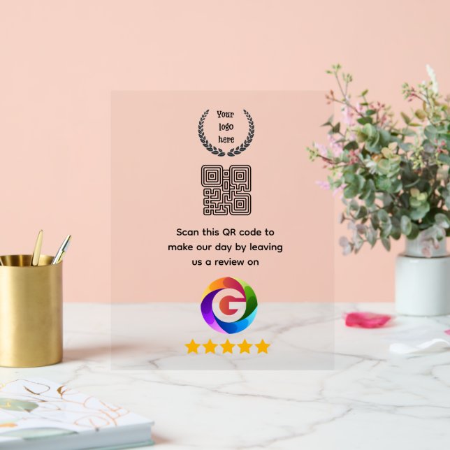 Google Bewertungen Tischschild | QR-Code Türschild Acrylschild (Hochzeit)