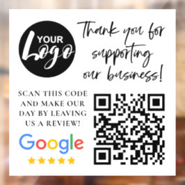 Google-Bewertungen Vielen Dank Logos QR-Code Fensteraufkleber