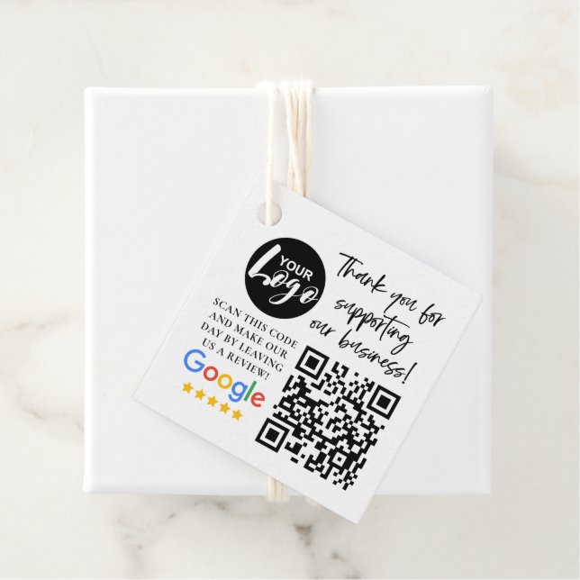 Google-Bewertungen Vielen Dank Logos QR-Code Geschenkanhänger (Beispiel)