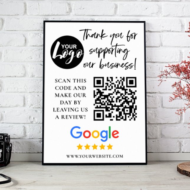 Google-Bewertungen Vielen Dank Logos QR-Code Poster (Von Creator hochgeladen)