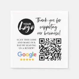 Google-Bewertungen Vielen Dank Logos QR-Code Serviette