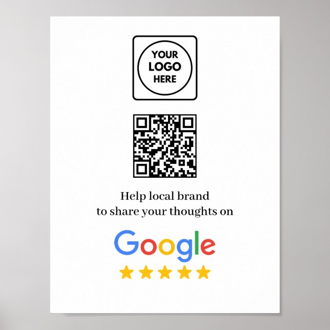 Google Bewertungs-Feedback QR Modernes Poster (Vorne)