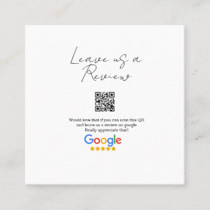 Google Bewertungs-Logo für Unternehmen Scan QR Bew Quadratische Visitenkarte