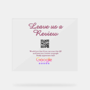 Google Bewertungs-Logo Geschäft Scan QR Bewertung Acrylschild