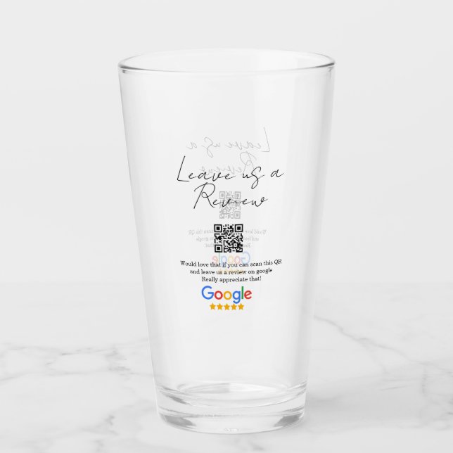 Google Bewertungs-Logo Geschäft Scan QR Bewertung Glas (Vorderseite)